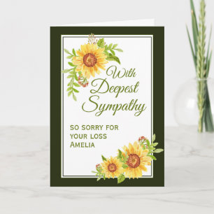 Carte Sympathie Florale Jaune Tournesol