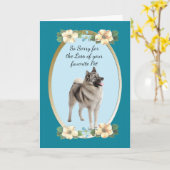 Carte Sympathie florale Turquoise Elkhound norvégienne - (Fleur jaune)