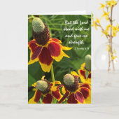 Carte Sympathie florale, Verse de l'Écriture sur la Forc (Fleur jaune)