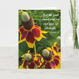 Carte Sympathie florale, verset des Écritures sur la for