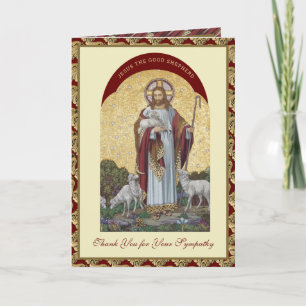 Carte Sympathie Funérailles Merci Jésus Bon Berger