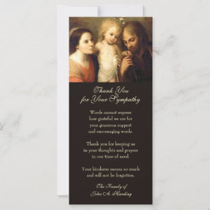 Carte Sympathie funéraire catholique Sainte-Famille