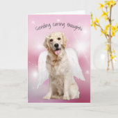 Carte Sympathie Golden Retriever Perte d'animal de compa (Fleur jaune)