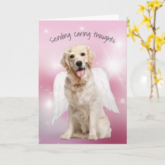 Carte Sympathie Golden Retriever Perte d'animal de compa (Fleur jaune)