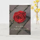 Carte Sympathie italienne Sentite Condoglianze (Fleur jaune)