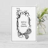 Carte Sympathie la plus profonde Noir Flore Défilement M (Debout devant)