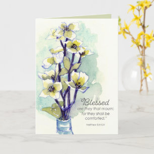 Carte Sympathie Matthieu 5 Verset Biblique Fleurs de Cor