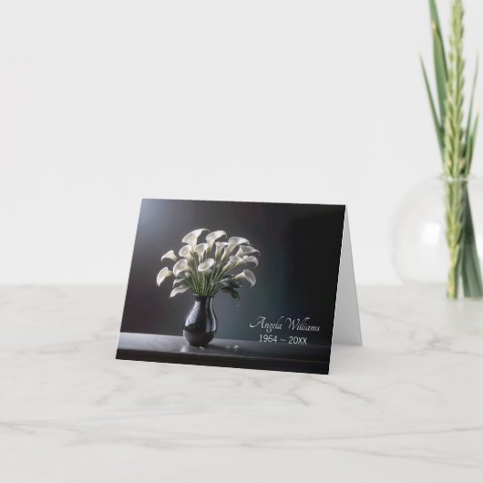 Carte Sympathie Merci Calla Lily Bouquet (Devant)