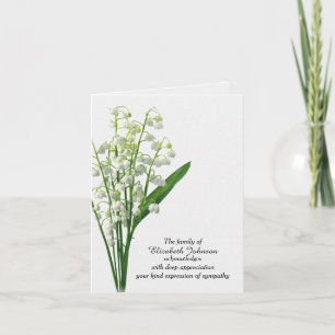 Carte Sympathie Merci Lily de la Vallée