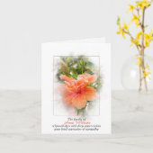 Carte Sympathie Merci Orange Hibiscus (Fleur jaune)