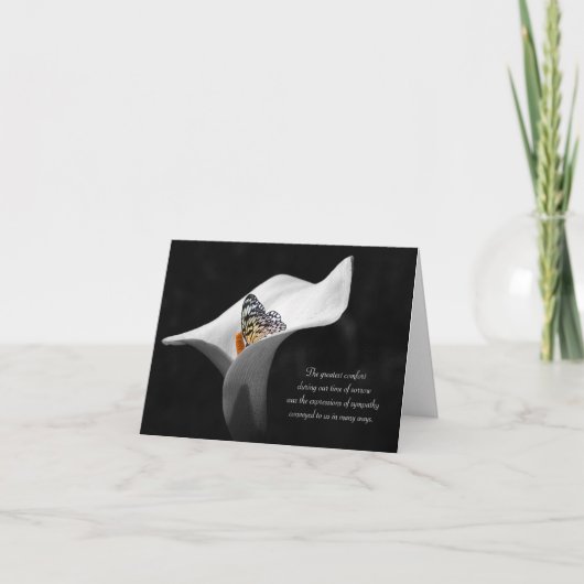 Carte sympathie merci papillon dans lily (Devant)