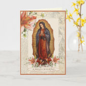 Carte Sympathie Messe Catholique Offrir Guadalupe Mary (Fleur jaune)