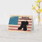 Carte Sympathie militaire avec des bottes au-dessus de (Fleur jaune)