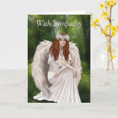 Carte Sympathie moderne avec bel ange (Fleur jaune)