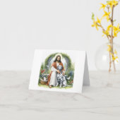 Carte Sympathie numérique pour la perte de chien-Jésus a (Fleur jaune)