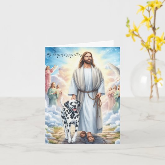 Carte Sympathie numérique pour la perte de chien-Jésus a (Fleur jaune)