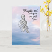 Carte Sympathie : Pensées avec vous . (Fleur jaune)