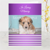 Carte Sympathie perte animal violet blanc | Photo (Fleur jaune)