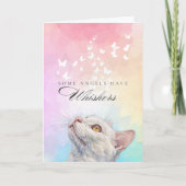 Carte Sympathie Perte Chat Blanc Papillon Arc-en-ciel Mo (Devant)