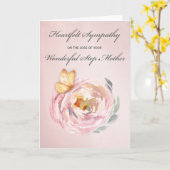 Carte Sympathie Perte de pas Mère Papillon Rose Rose Ros (Fleur jaune)