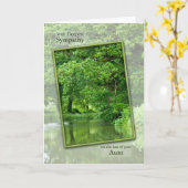 Carte Sympathie perte de tante, scène fluviale tranquill (Fleur jaune)