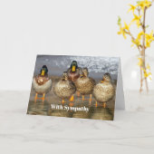 Carte Sympathie photo avec les canards colverts (Fleur jaune)