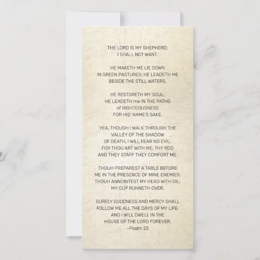 Carte Sympathie Photo Élégant Script Gold Funeral Prayer (Dos)