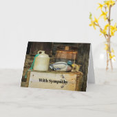 Carte Sympathie photo rustique Jug Duck Decoy (Fleur jaune)
