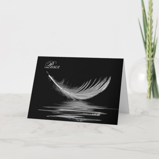 Carte Sympathie Plume Blanche Reflet d'Eau (Devant)