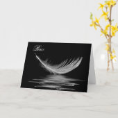Carte Sympathie Plume Blanche Reflet d'Eau (Fleur jaune)