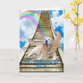 Carte Sympathie - pont en arc-en-ciel - golden retriever (Fleur jaune)