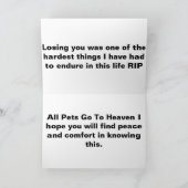 Carte Sympathie pour animal de compagnie (Intérieur)