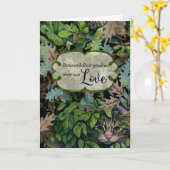 Carte Sympathie pour chat feuilles et collage de chat  (Fleur jaune)