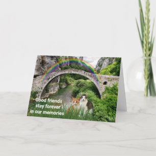 Carte Sympathie pour chat / Poème du Pont Arc-en-ciel