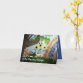 Carte Sympathie pour chats femelle de Rainbow Bridge (Fleur jaune)