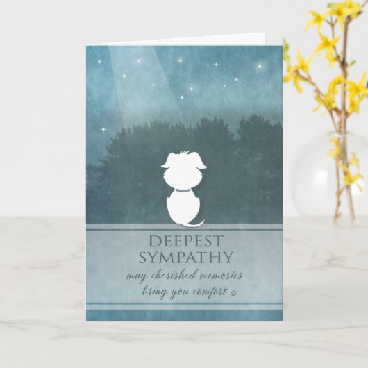 Carte Sympathie pour chien Turquoises Souvenirs chéris A (Fleur jaune)