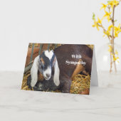 Carte Sympathie pour la jolie chèvre nubienne (Fleur jaune)