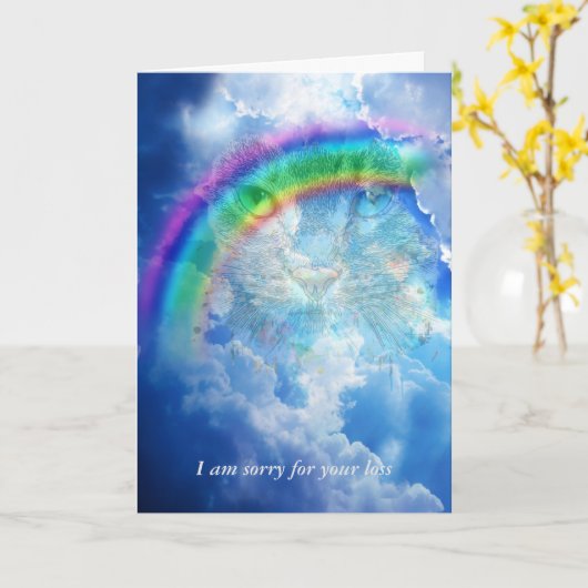 Carte Sympathie pour la mort d'un chat - Pont Arc-en-Cie (Fleur jaune)