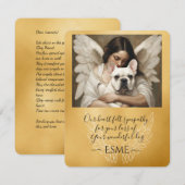 Carte Sympathie pour la perte Blanc Français Bulldog Ang (Devant / Derrière)