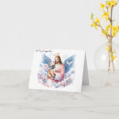 Carte Sympathie pour la perte de chien-Jésus avec Carlin (Fleur jaune)