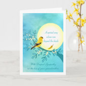 Carte Sympathie pour la perte de grand-mère Goldfinch Bi (Fleur jaune)