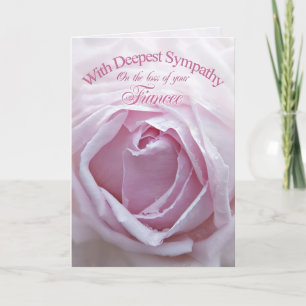 Carte Sympathie pour la perte de la fiancée, une rose ro