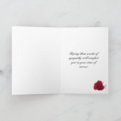 Carte Sympathie pour la perte de la mère, avec une rose  (Intérieur)