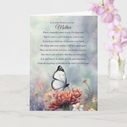 Carte Sympathie pour la perte de la mère Condolences Pap (Orchidée)
