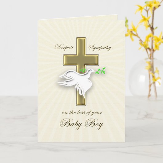 Carte Sympathie pour la perte du bébé garçon (Fleur jaune)