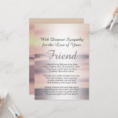 Carte Sympathie pour la perte d'un ami (Devant/Arrière en situation)