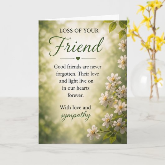 Carte Sympathie pour la perte d'un ami (Fleur jaune)