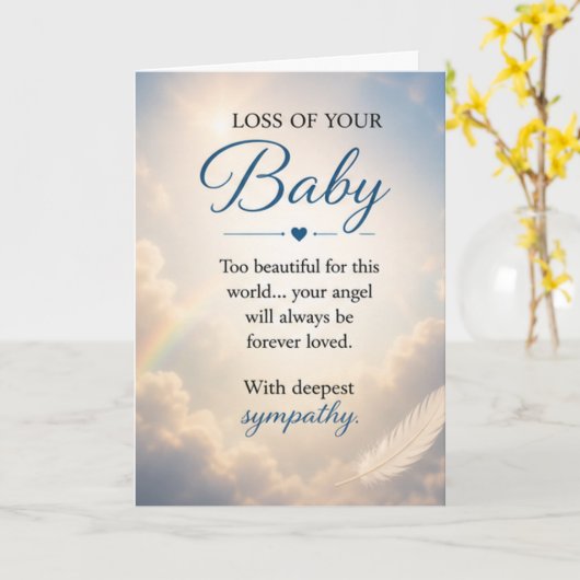 Carte Sympathie pour la perte d'un bébé (Fleur jaune)