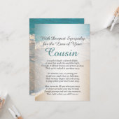 Carte Sympathie pour la perte d'un cousin (Devant/Arrière en situation)