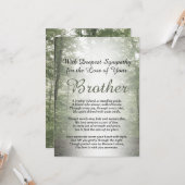 Carte Sympathie pour la perte d'un frère (Devant/Arrière en situation)